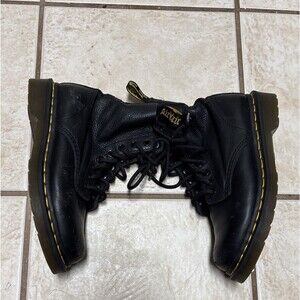 Dr. Martens 1460 Pascal Virginia Soft Leather Black Boots Size 6 Grunge Punk